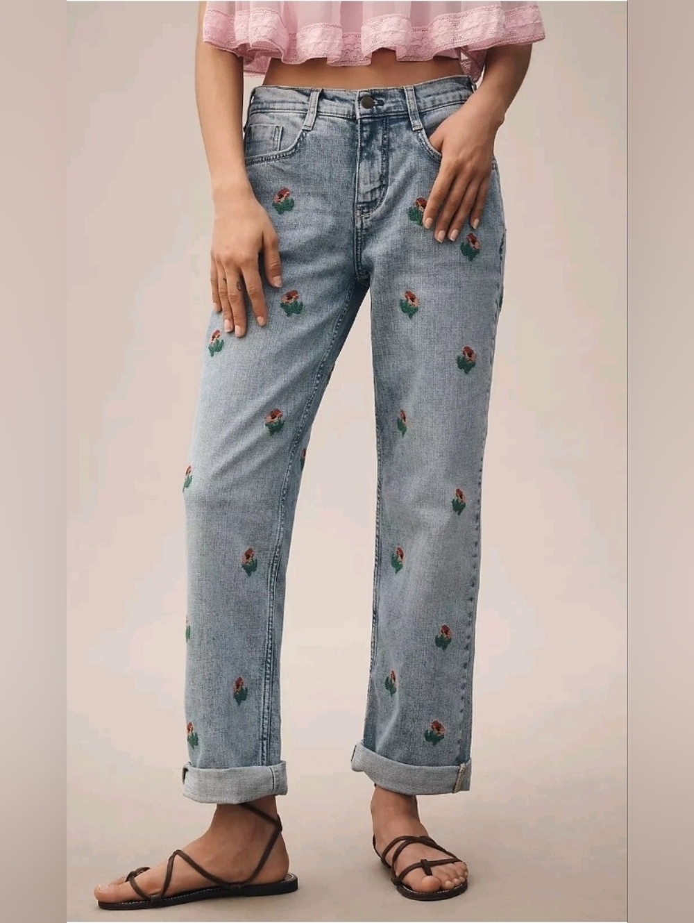 Pilcro By Anthropologie Embroidered Jeans, Size 31 Tall, nwot